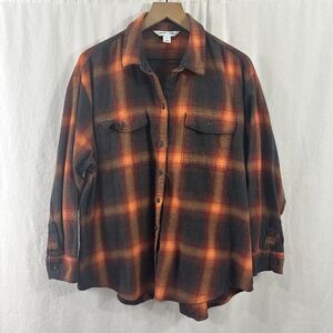 Old Navy The Boyfriend Shirt Evermore Swiftie Flannel Shirt Womens Size XL Ranch